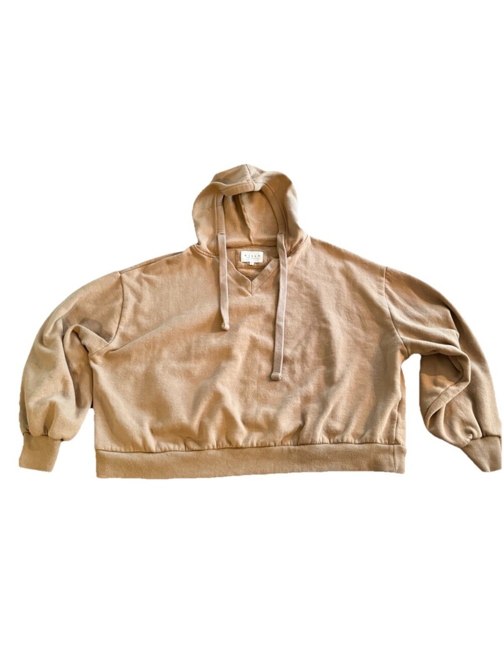 Risen Los Angeles Camel Beige Large Cropped Hoodie